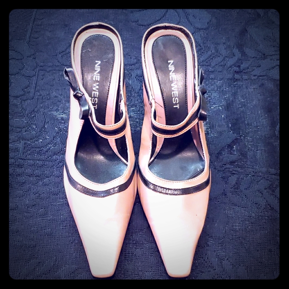 Nine west Pink and black heel